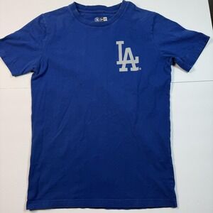 Los Angeles Dodgers Shirt Mens Small Blue MLB Baseball New Era Graphic Back Tee